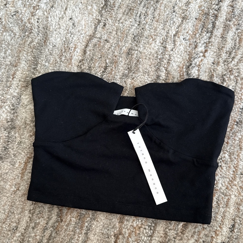 Susana Mónaco strapless crop top